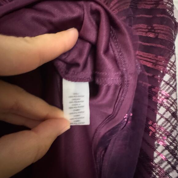 Vince Camuto Plum Purple Sequin Mini Swing Sheath Dress Sleeveless 14 NWT - Picture 8 of 9